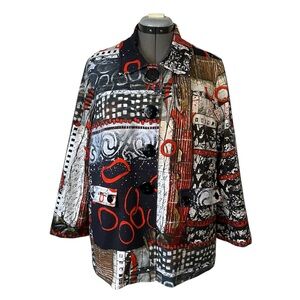 Simply Art by Dolcezza Knit Printed Jacket XXL